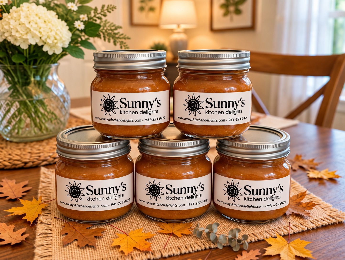 Sunny's Kitchen Delights Pumpkin Spice Jam 2 Pack – Two 8 oz Jars Homemade - Image 3